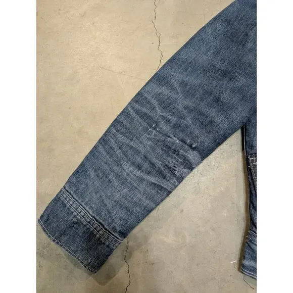 VTG 60-70 Lee Denim Jean Jacket 91B 36R Quilted Teardrop Talon Custom Honeycomb - Picture 2 of 16